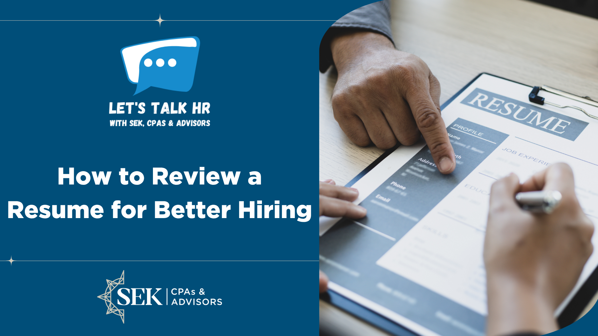 let's talk hr reviewing a resume