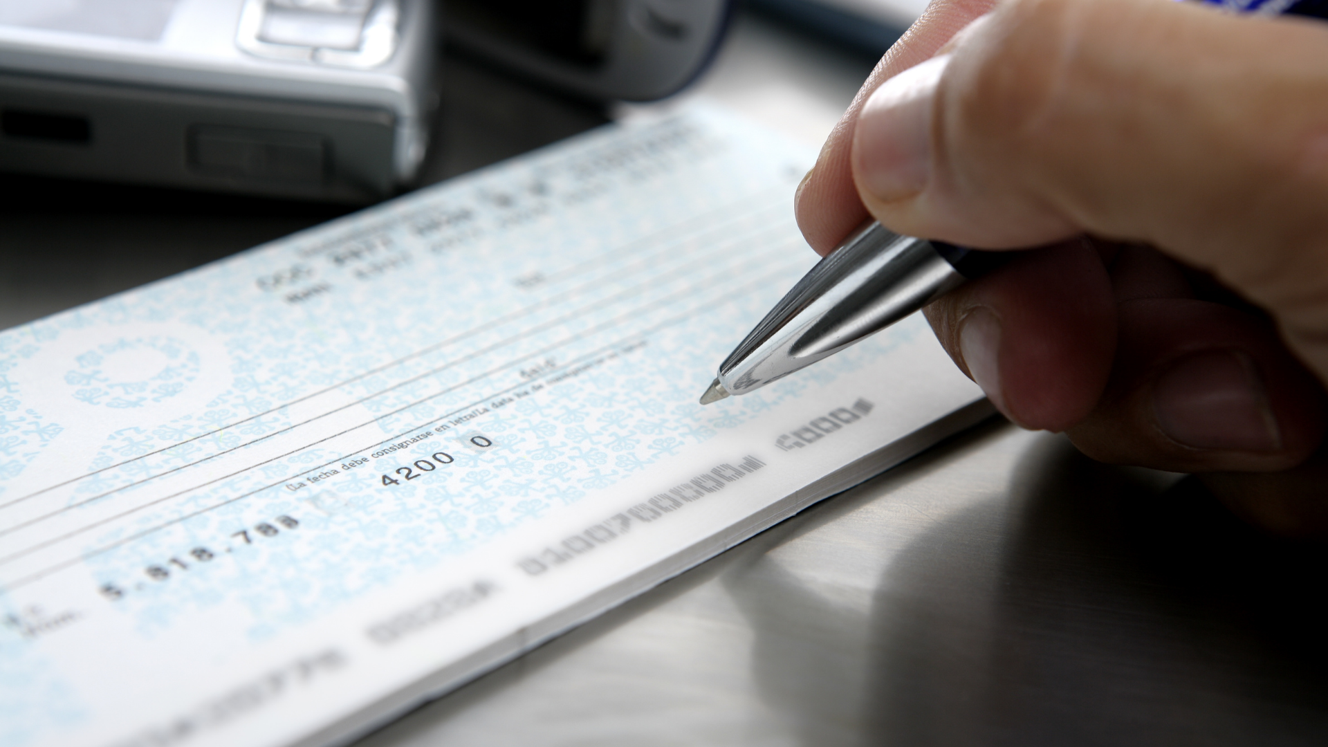 writing a check
