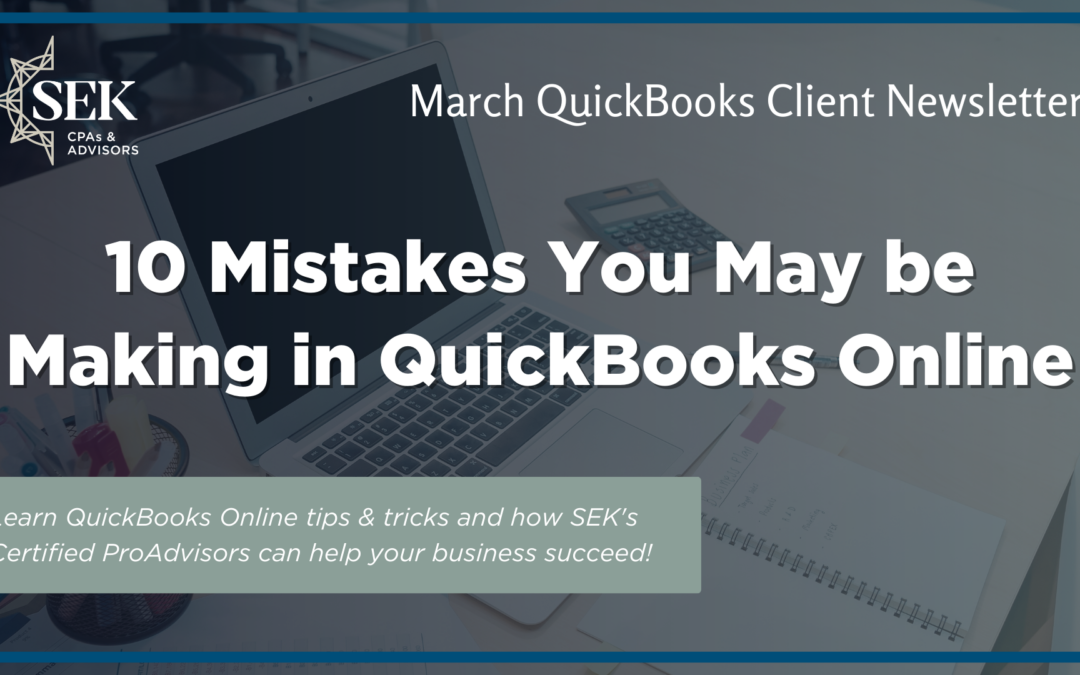 10 Mistakes You May be Making in QuickBooks Online