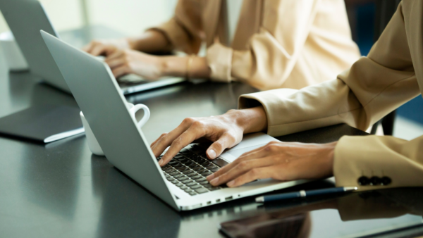 typing on a computer