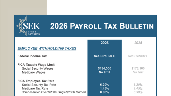 2026 Payroll Tax Bulletin