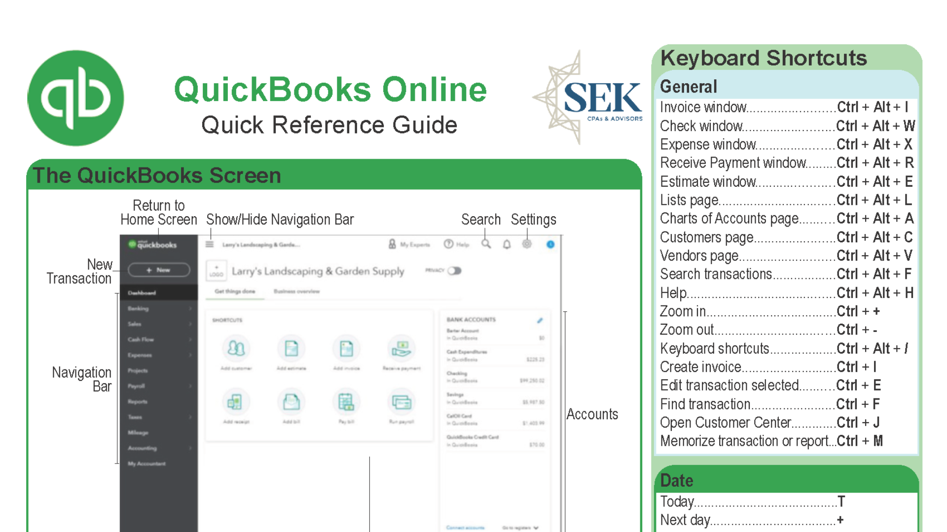 QuickBooks Online Quick Reference Guide