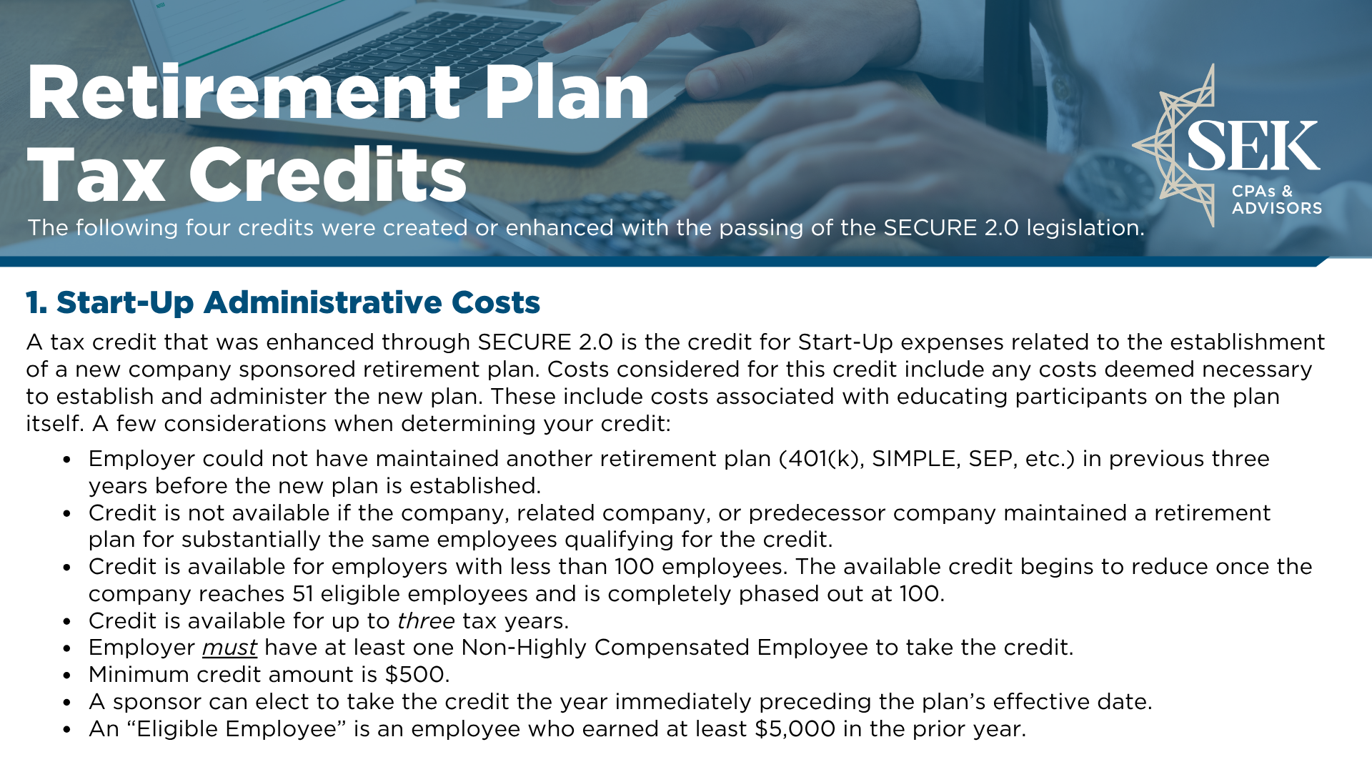 Retirement Plan Tax Credits