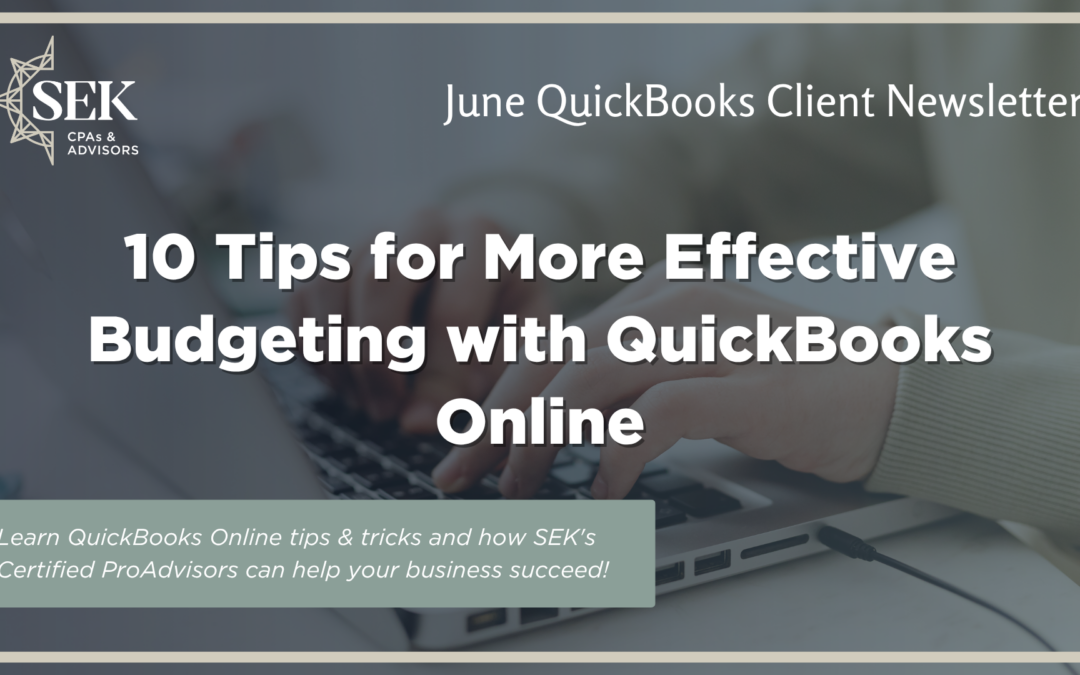 10 Tips for More Effective Budgeting with QuickBooks Online