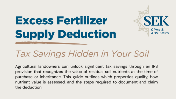 Excess Fertilizer Supply Deduction