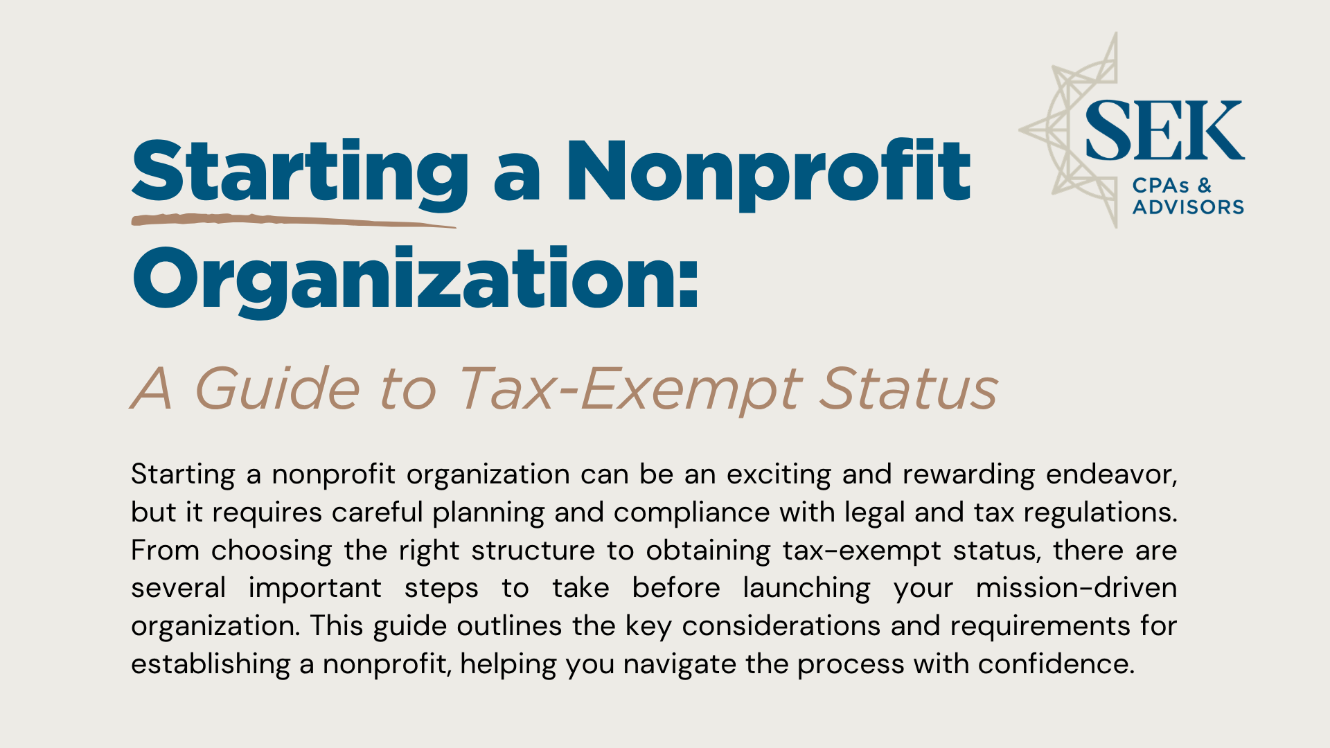 Starting a nonprofit organization
