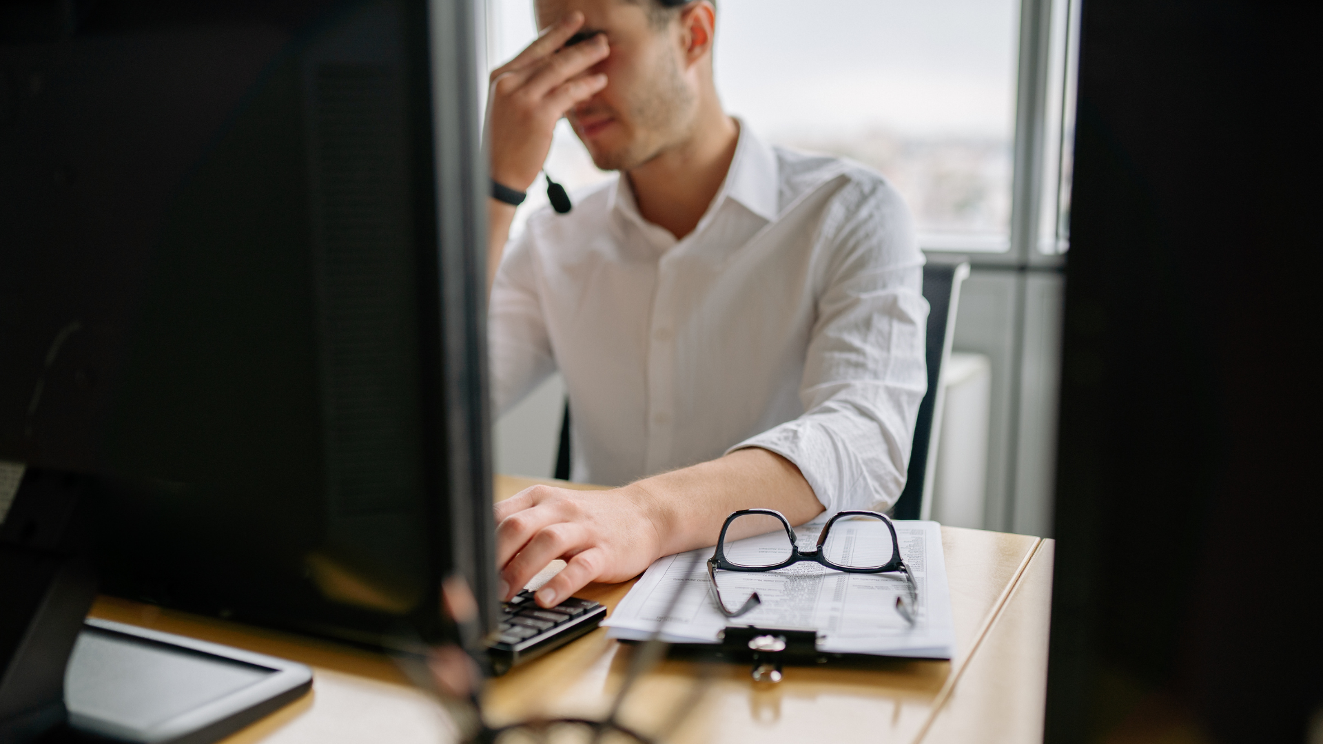 man at computer