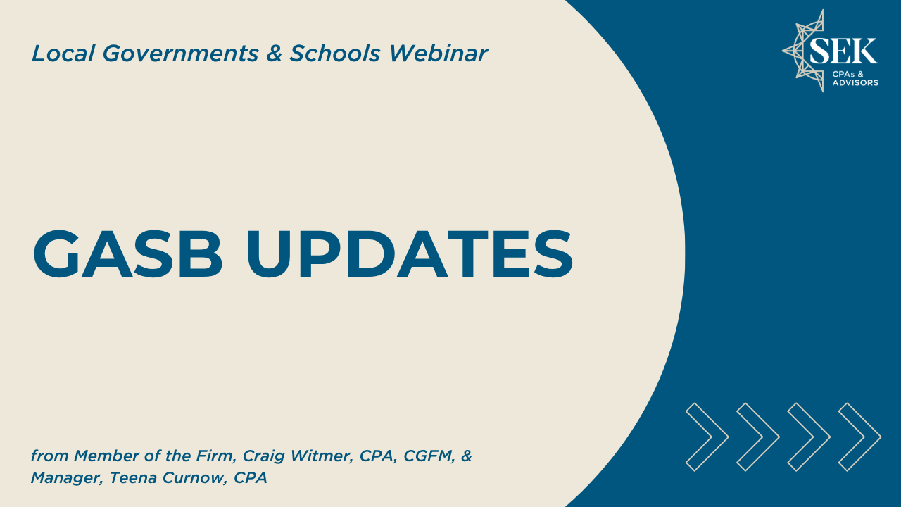 title slide for gasb updates presentation