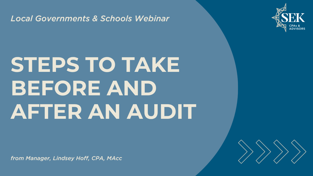 title slide for steps to take before and after an audit presentation