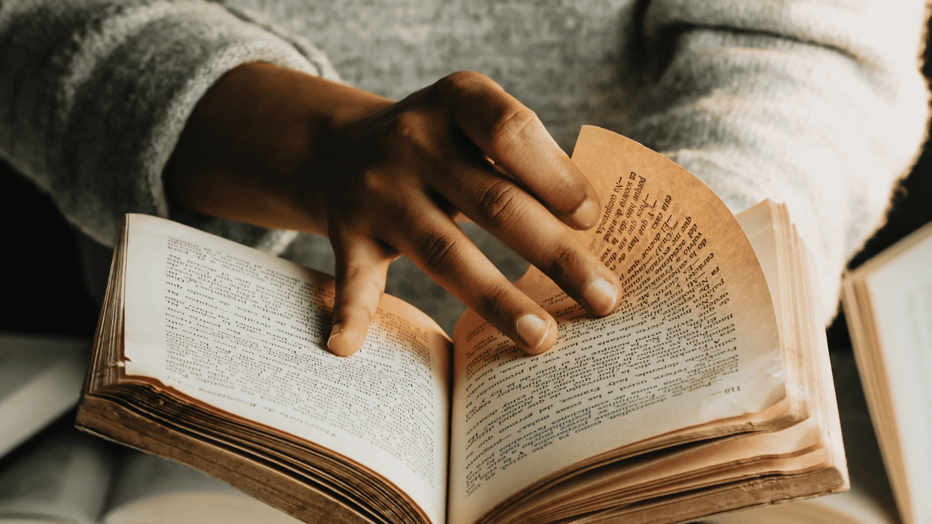 reading a book