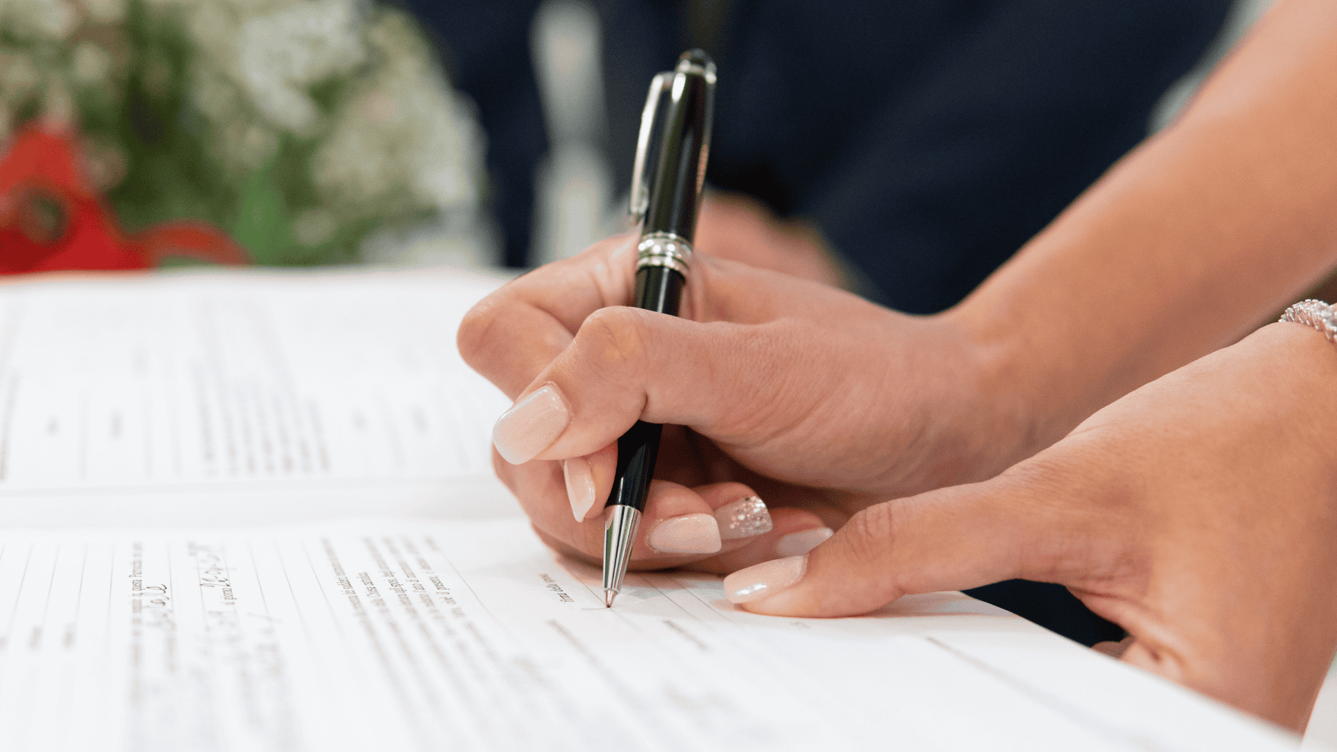 signing a document