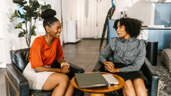 two women sitting