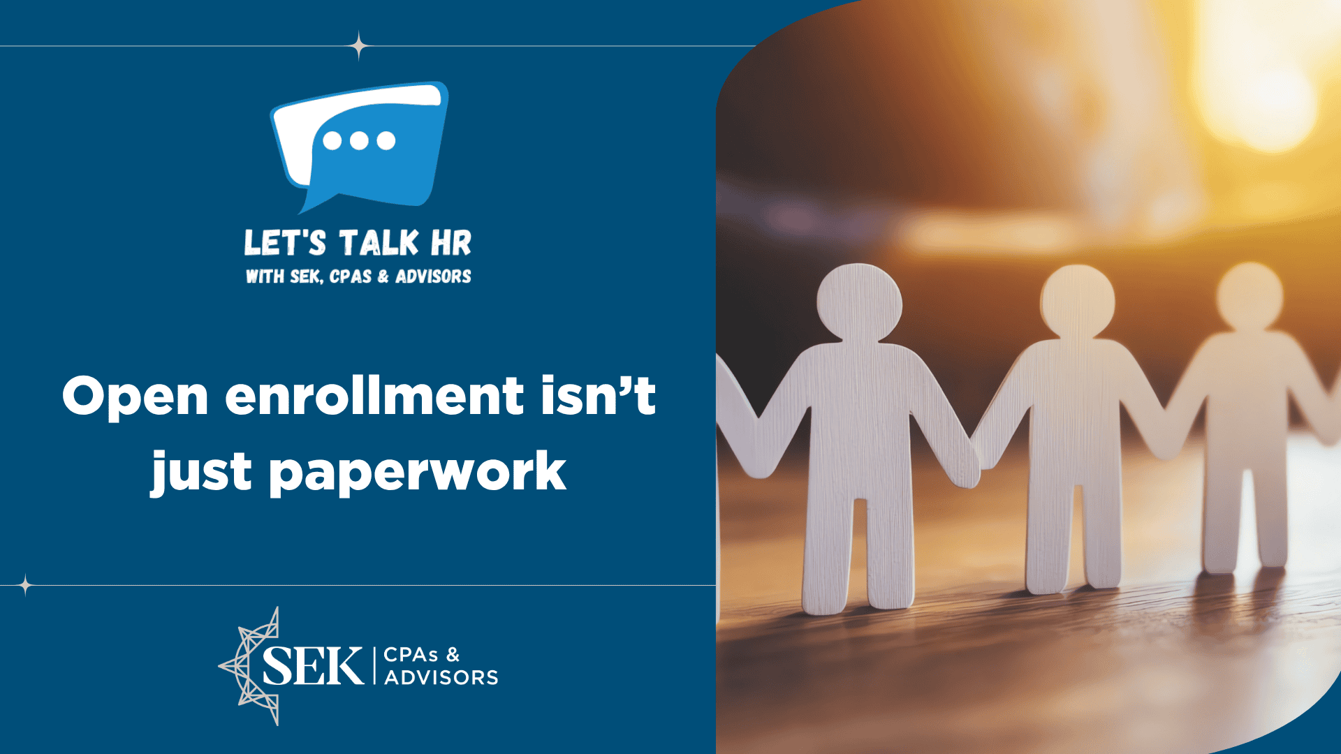 open enrollment image for let's talk hr monthly blog article