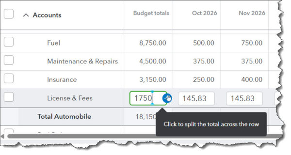 split the total
