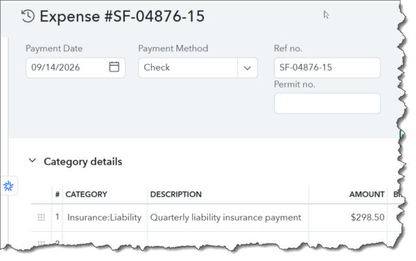 expenses in quickbooks online