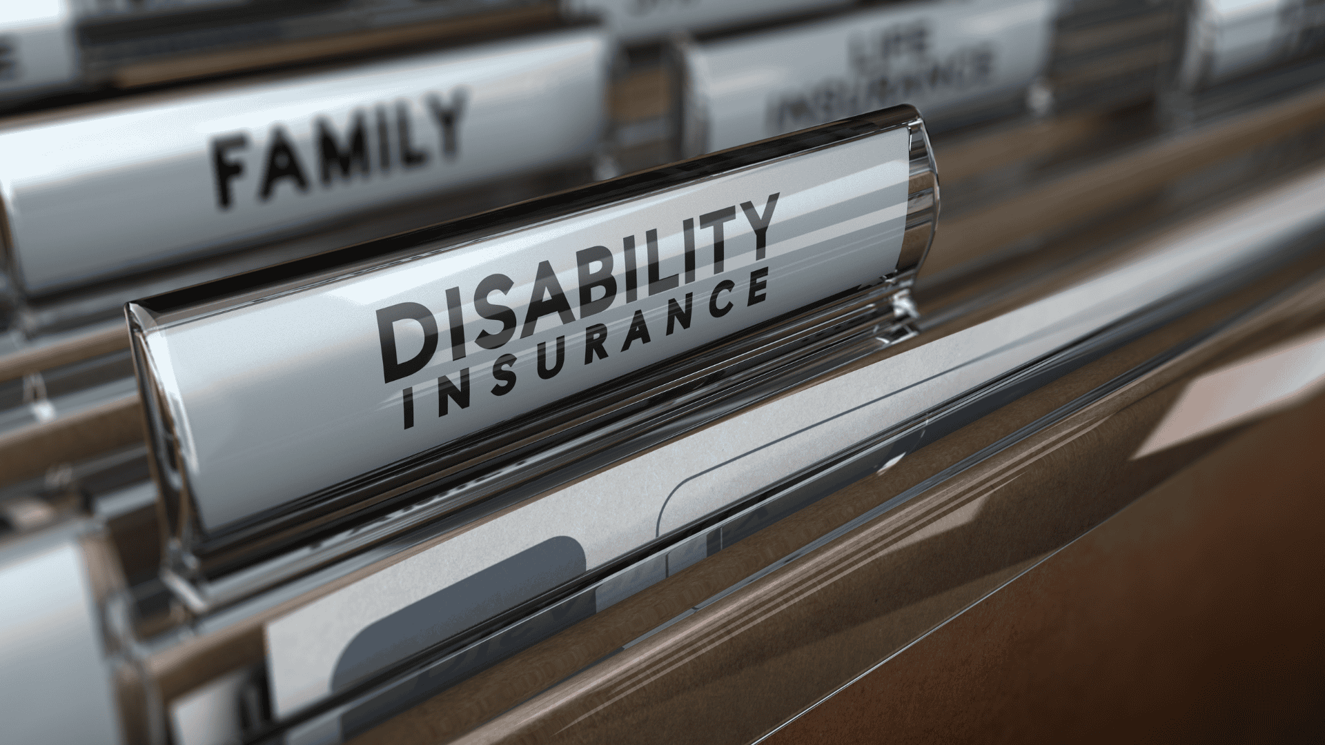 File folder labeled disability insurance