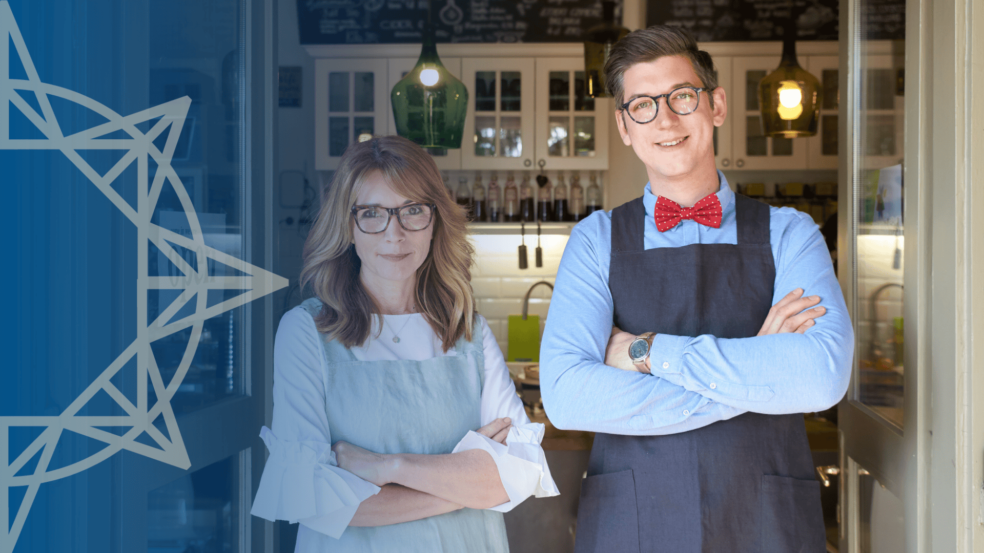 Mother and son at a family-owned business